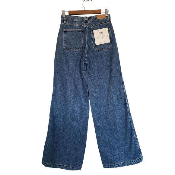 Seventy + Mochi Anthropologie Bay Wide Leg Jean Two Tone in Phoenix Size 26 NWT - Picture 5 of 7